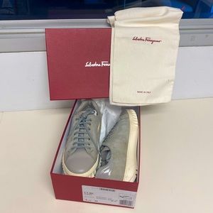 salvatore ferragamo mens 9.5 cube gray sneakers